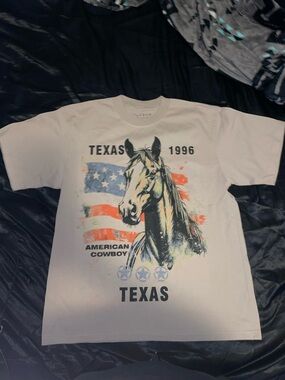 PacSun Cream Tee with Blue Logo Print